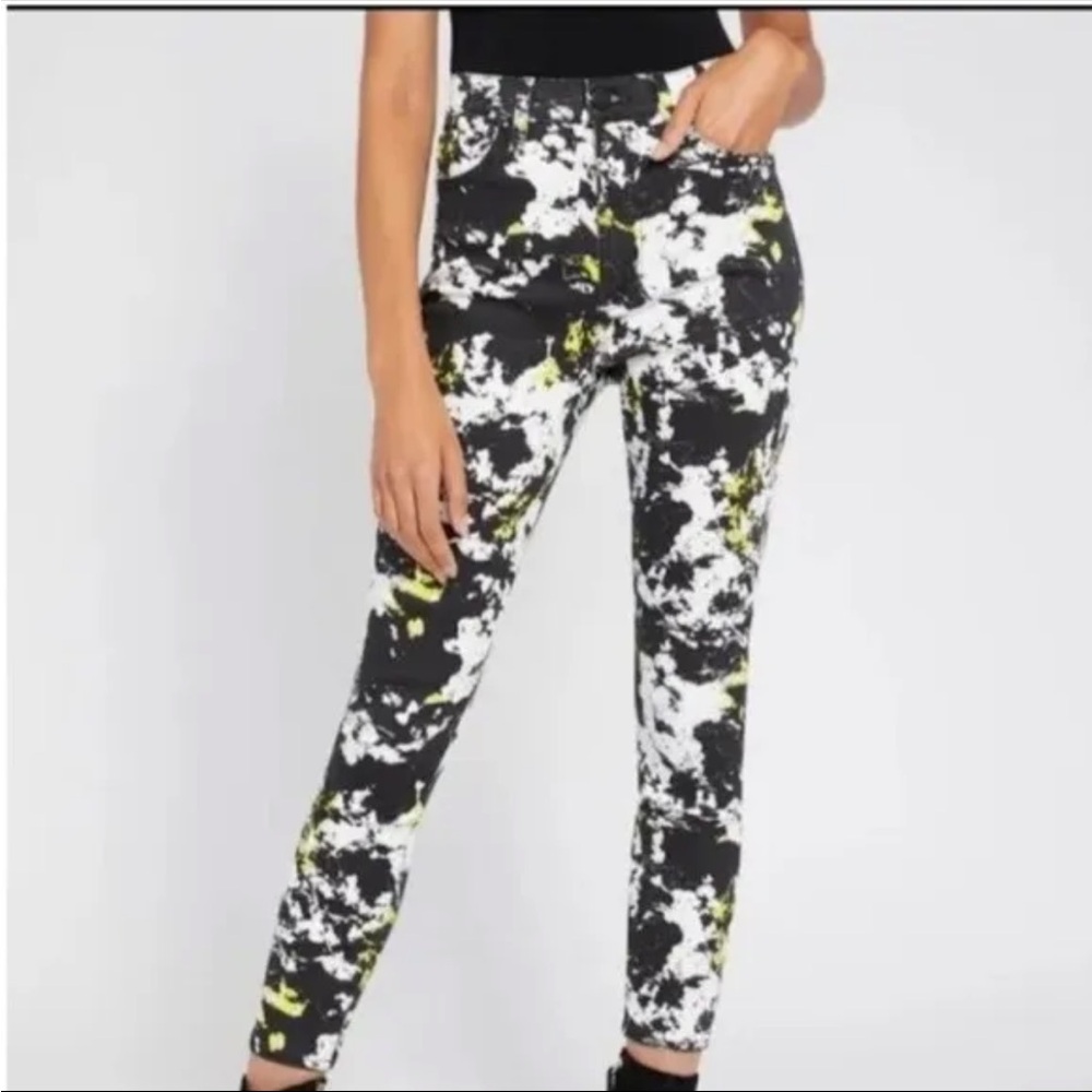 Alice + Olivia Splatter High Rise Skinny